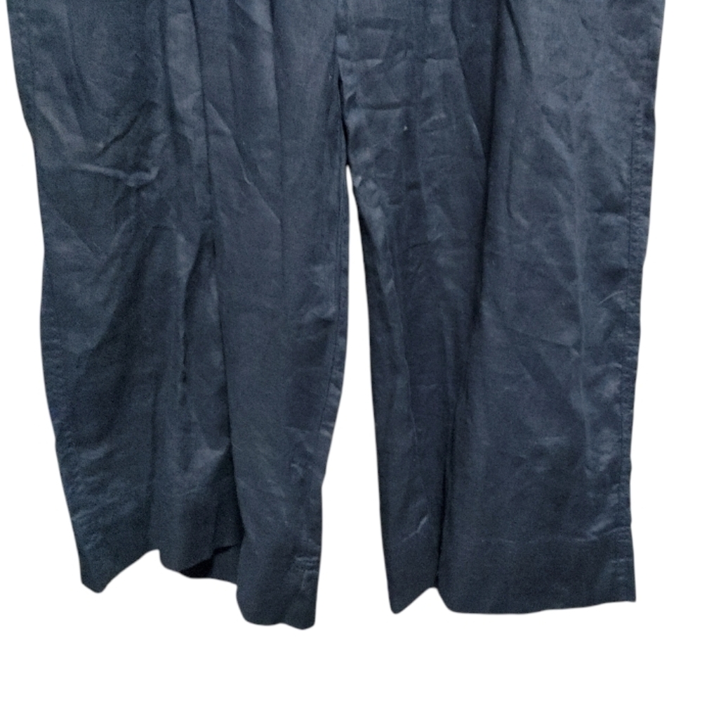 Lauren Ralph Lauren Navy Blue Wide Leg Linen Drawstring Pants NWT Womens Size 18 - Picture 6 of 14